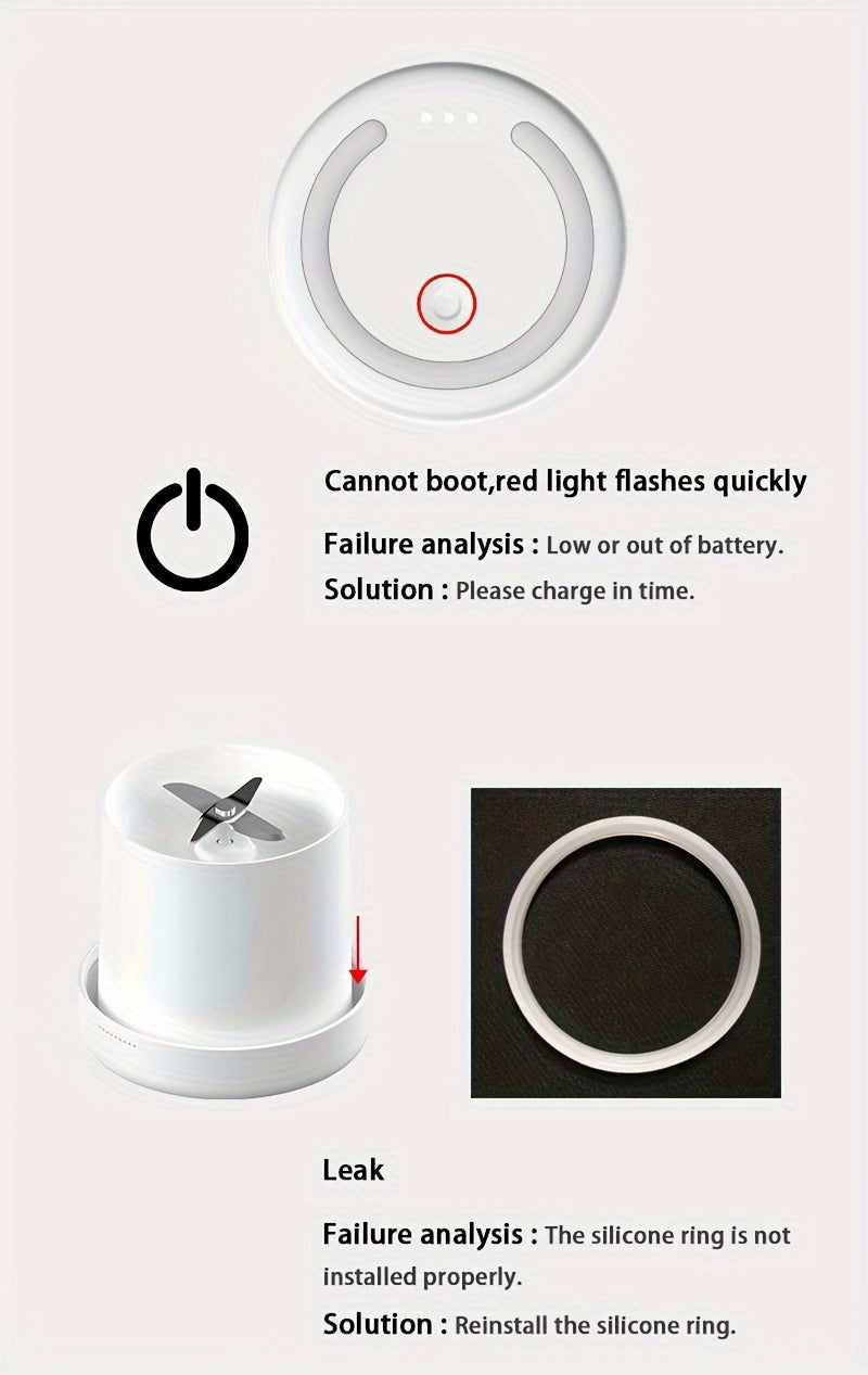 Licuadora Portátil Eléctrica Inalámbrica 350ml para Frutas