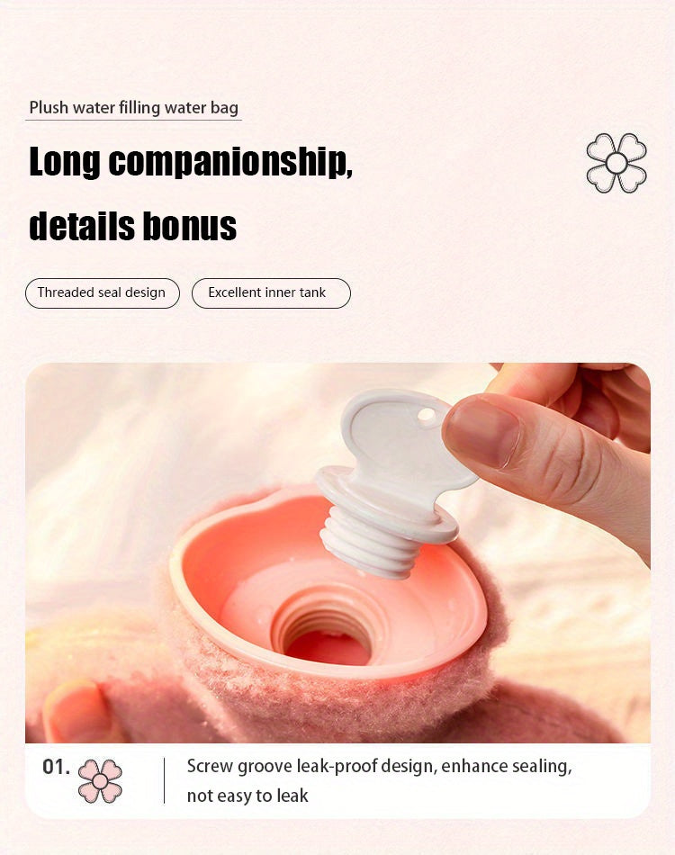 Bolsa de Agua Caliente con Funda Suave, 500/1000 ml, Cálida y Duradera