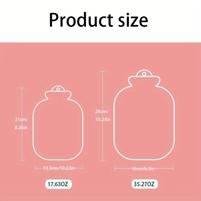 Bolsa de Agua Caliente con Funda Suave, 500/1000 ml, Cálida y Duradera