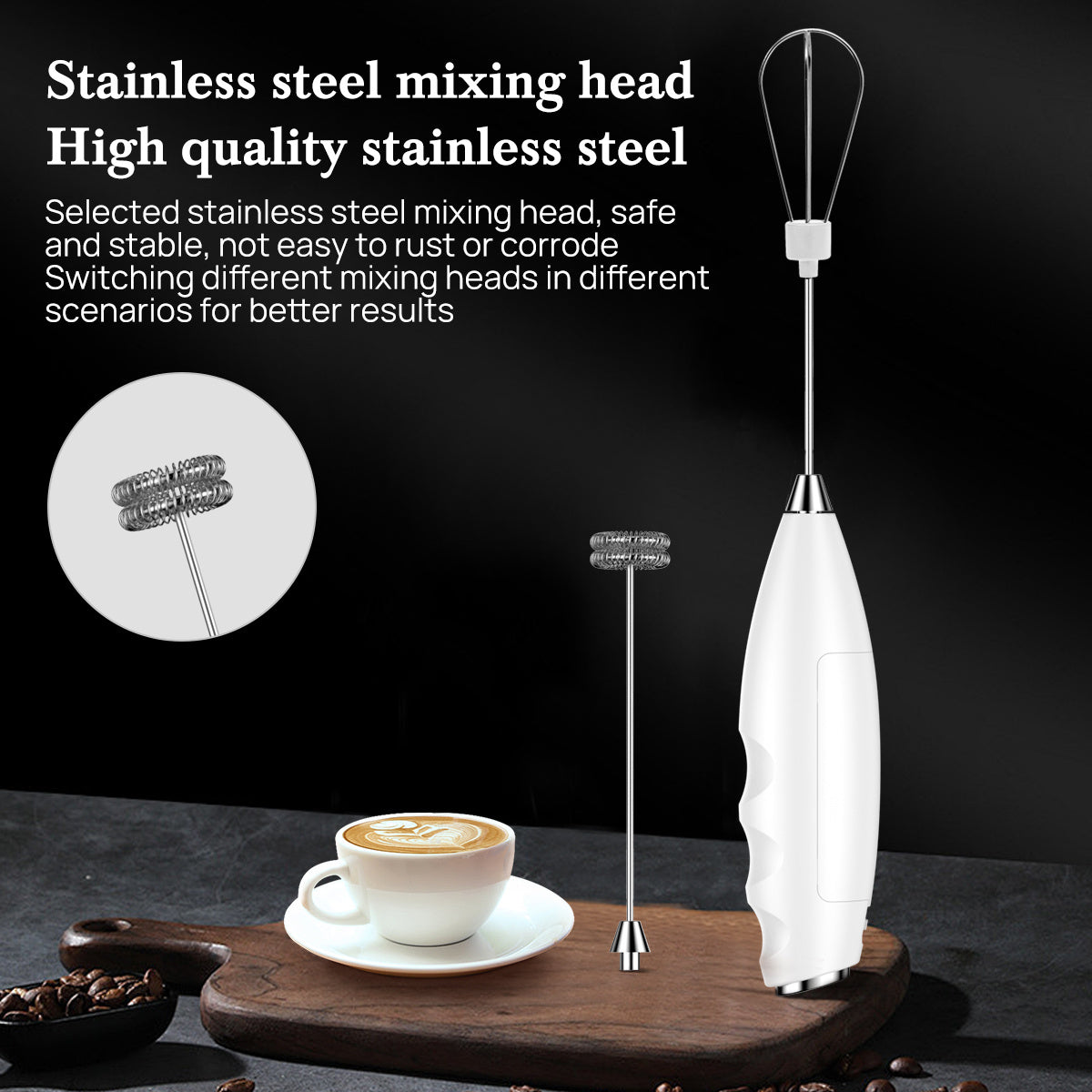 Batidor Eléctrico Mini de Mano para Espuma y Crema