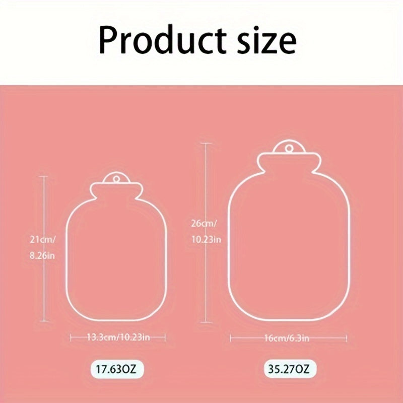 Bolsa de Agua Caliente con Funda Suave, 500/1000 ml, Cálida y Duradera