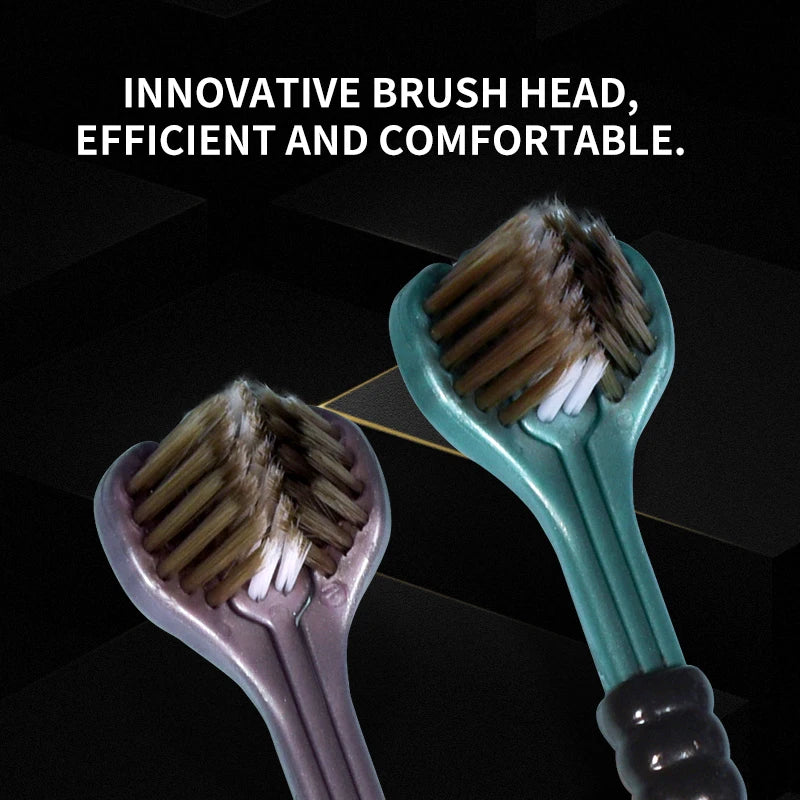 Cepillos de Dientes Adultos 3 Lados con Raspador de Lengua