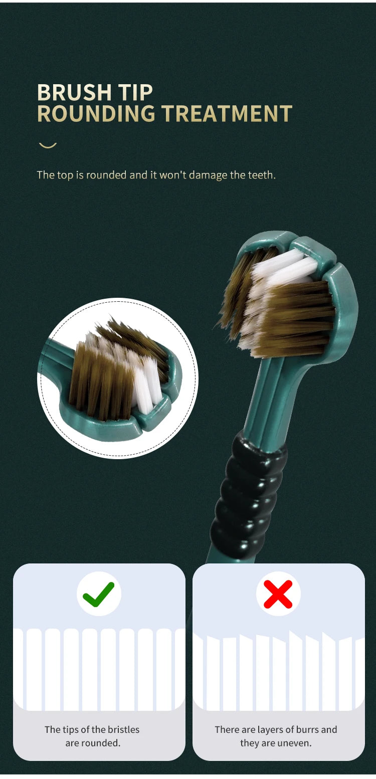 Cepillos de Dientes Adultos 3 Lados con Raspador de Lengua